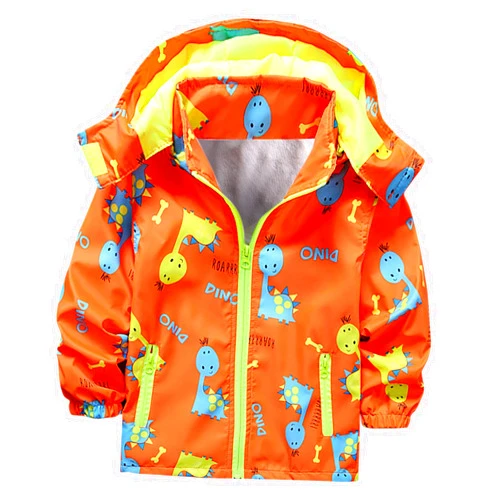 Generic Newborn Boy Clothes Sleeve Patterns Dinosaur Kids Windbreaker Long Hooded Outdoor Coats Baby Girls Romper&Jumpsuit