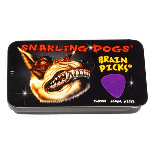 Snarling Dog D'Andrea Snarling Dog Brain Nylon Guitar Picks 12 Pack with Tin Box (Purple, 0.60mm)