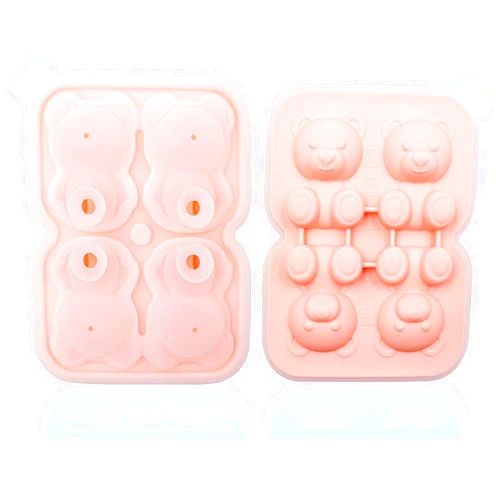 BrichLife Cute teddy bear ice cube making mold, splash-proof and easy to fall off, for refrigerator with container cute bear ice cube tray to make frozen cocktail whiskey coffee (tender powder)