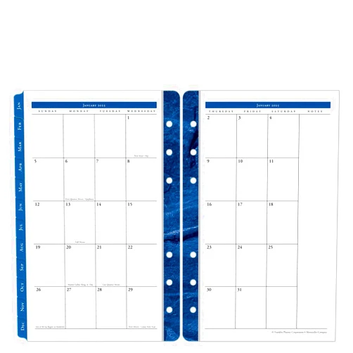 Franklin Covey FranklinCovey - Monticello Two-Page Monthly Calendar Tabs (Compact, Jan 2025 - Dec 2025)