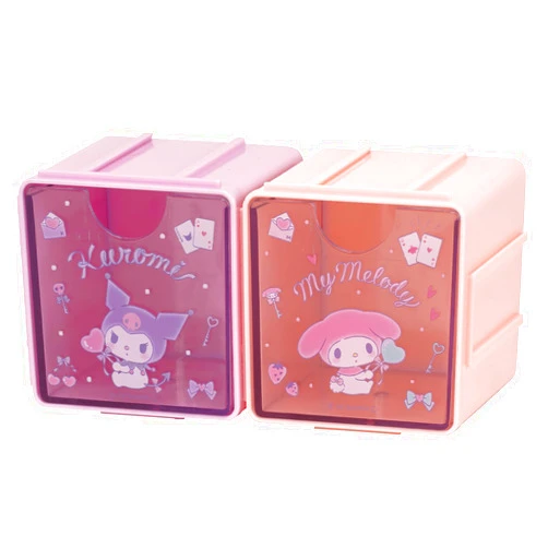 Skater JQBC1-A Connecting Accessory Holder, Pack of 2, 3.0 x 3.0 inches (7.6 x 7.6 cm), Cube, Cubic Collection, My Melody, Kuromi, Cute, Sanrio Accessories, Storage Case, Drawer, Organization