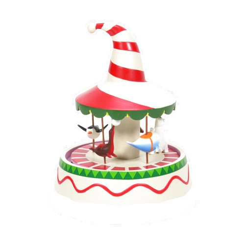 Department 56 Disney The Nightmare Village Accessories Christmas Town Carousel Rotating Animated Figurine, 7 Inch, Multicolor