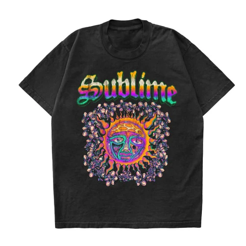 2Bhip Sublime Customer Sun Adult Black Short Sleeve T Shirt 90s Ska Punk Music Vintage Style Graphic Tees