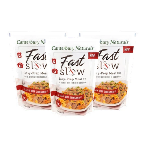 Canterbury Naturals Fast or Slow Easy-Prep Meal Kit, Classic Beef Stroganoff, 5.4-Ounce Pouch (Pack of 3)