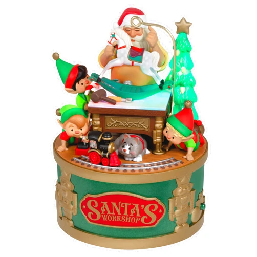 Hallmark Keepsake Christmas Ornament 2022, Santa's Workshop Wonders, Light and Sound, Plastic
