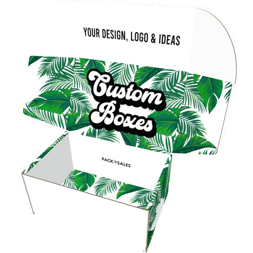 PackSales.com Custom Mailer Boxes (25 Pack) - Printed Packaging with Logo for Small Business and Subscription Services (Inside and Outside Print)