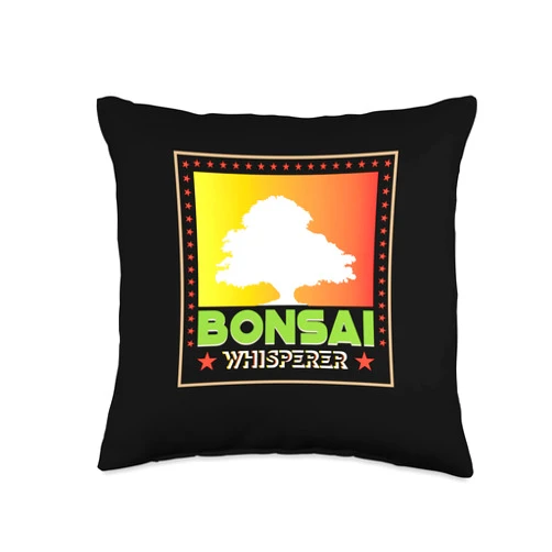 Yugen Super fly Bonsai Log Gardening Indoor tees Bonsai Whisperer Japanese Tradition Tree Women Throw Pillow, 16x16, Multicolor