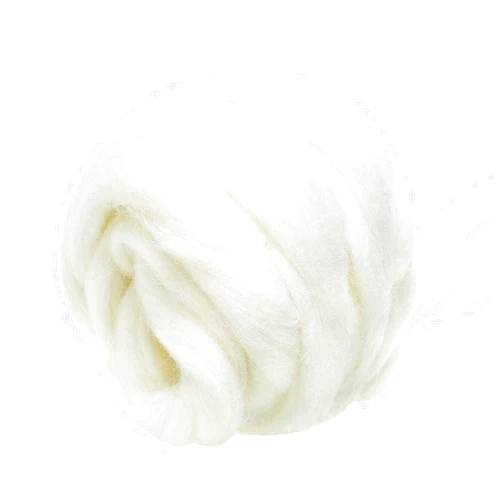 JUPEAN 3.53oz Wool Roving Yarn, Fiber Roving Wool Top, Wool Felting Supplies, Pure Wool, Chunky Yarn, Spinning Wool Roving for Needle Felting Wet Felting DIY Hand Spinning (White)