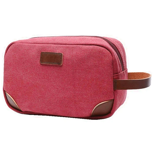 IBLUE Toiletry Bag Leather and Canvas Travel Dopp Kit Bathroom Shaving Organizer for Men&Women Travel Accessories,#B03 (Hot pink)