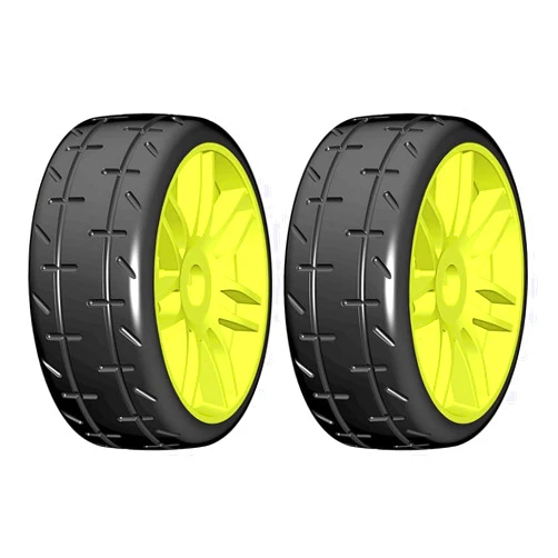 GRP Tyres GRP GTY01-R1 1:8 GT T01 REVO R1 Rain Belted Tire w/Yellow Wheel (2)