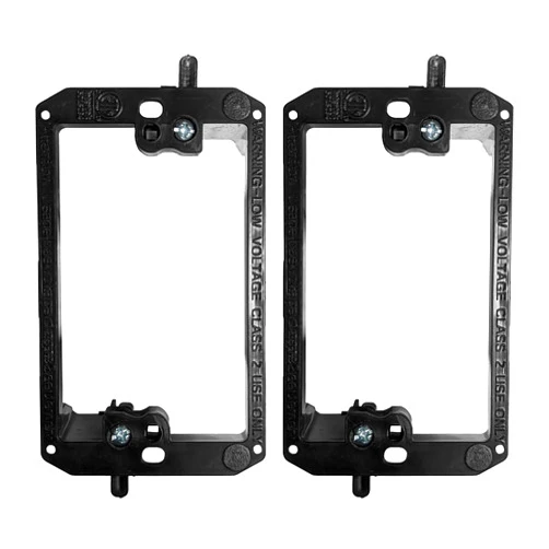 Best Mounts BestMounts - 2 Pack Low Voltage Mounting Brackets 1 Gang for Drywall Outlet, Wall Plates with Cable Pass Through for Old Work, Telephone Wire, Network Cable, HDMI, Speaker Wire