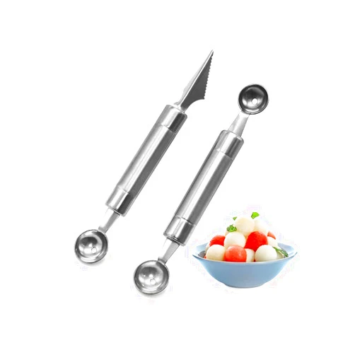 UOIXPUHUO 2pc Melon Baller Scoop, Stainless Steel Fruit Cutter Shapes, Multifunctional Melon Scoop Carving Tool for DIY Fruit Salads
