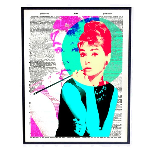 YELLOWBIRD ART & DESIGN Audrey Hepburn Wall Art - Audrey Hepburn Poster - Modern Contemporary Pop Art Print - Contemporary - Chic Home Decor for Bedroom, Living Room, Office, Girls, Teens Room, Dorm - Gift for Women, 8x10