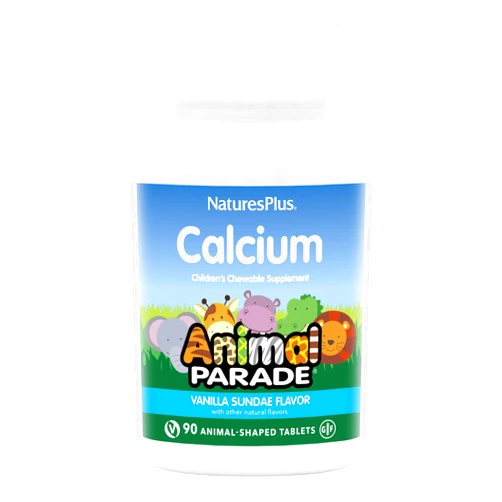 Natures Plus NaturesPlus Animal Parade Calcium, Vanilla Sundae Flavor - 90 Animal-Shaped Chewable Tablets - Promotes Healthy Bones - Vegan, Gluten Free - 90 Total Servings