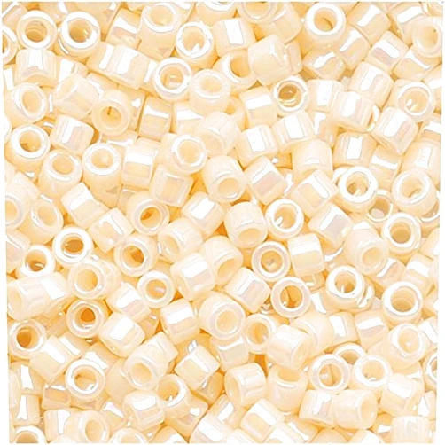 Miyuki Delica Seed Beads 11/0 Opaque Cream AB DB157 6.8 Grams