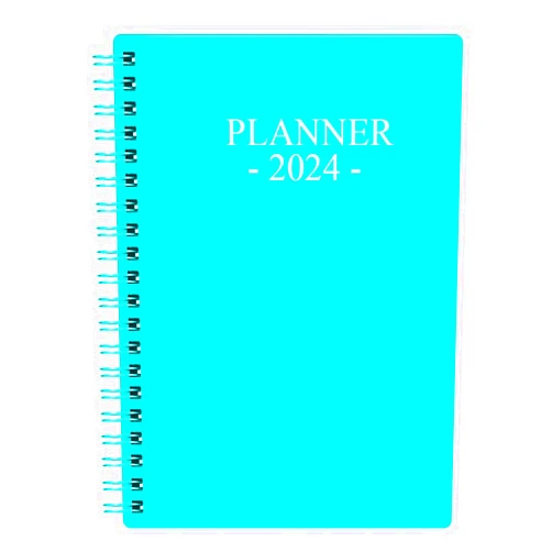 Nokingo 2024 Planner, Weekly Planner with Monthly Tabs, Runs from January 2024 - December 2024, 2024 Diary with 120gsm Paper, Twin-Wire Binding, Easy to Organize Your Daily Life, 5×7 in, Teal Planner 2024