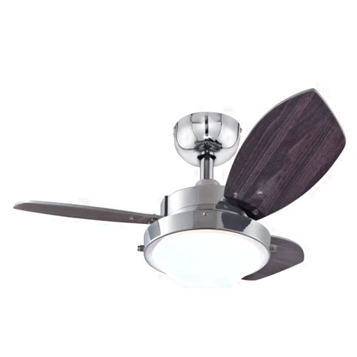 Ciata Lighting 30-Inch Wengue Indoor Ceiling Fan in Chrome Finish with Dimmable LED Light Fixture in Opal Frosted Glass with Reversible Wengue/Beech Blades
