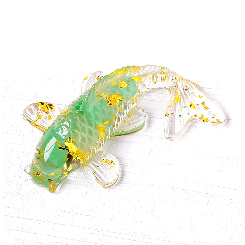 Crystal Stone Gravel Lucky Koi Fish Figurine Resin Mini Quartz Fancy Carp Statue Home Decor Desk Ornament Gift