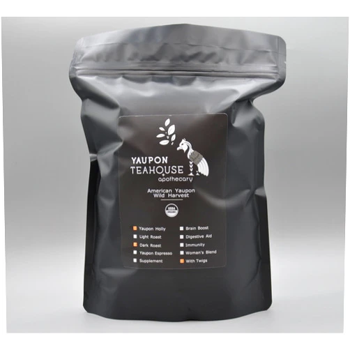 YAUPON TEAHOUSE & APOTHECARY Yaupon Tea Dark Roast - Organic Loose Leaf Tea - All Natural Jitter-Free Caffeine - 1 lb Bulk