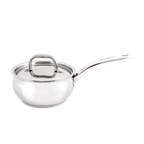 BergHOFF Belly Shape 18/10 Stainless Steel 6.25 inches Saucepan 1.5qt., Metal Lids, Fast, Evenly Heat, Induction Cooktop Ready