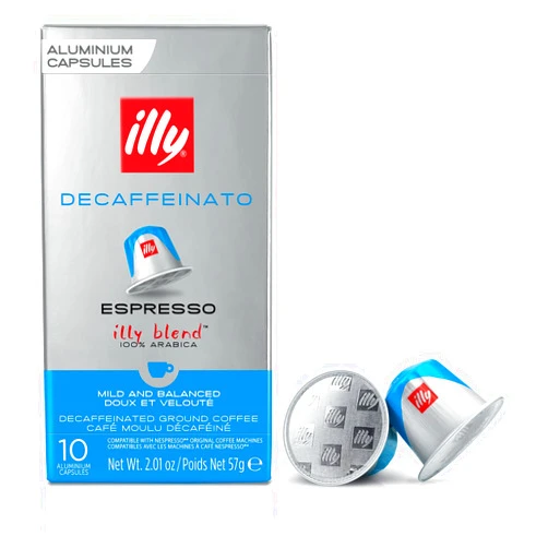 Illy Espresso Compatible Capsules - Single-Serve Coffee Capsules & Pods - Classico Decaf Roast - Notes Of Caramel, Toasted Bread & Chocolate Pods - For Nespresso Coffee Machines – 10 Count