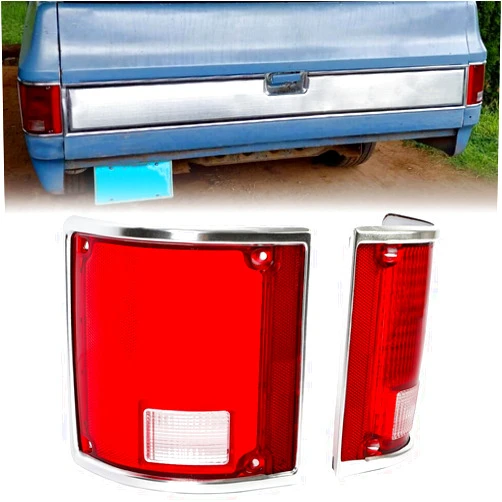 HECASA Pair Tail Light Lens Compatible with 1973-1991 Chevrolet Chevy Blazer Suburban Jimmy Driver Left & Passenger Right Replacement For 5968330, 5968329, GM2801122, GM2800122