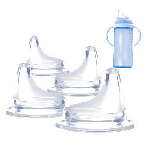 Ajrwiiy 4Pack Replacement Silicone Spout Compatible with NUK, Soft Spout Replacement for NUK Active and Learner Cups, Easy Transition from Bottle to Cup, No Spill for Sippy Cup Nipples