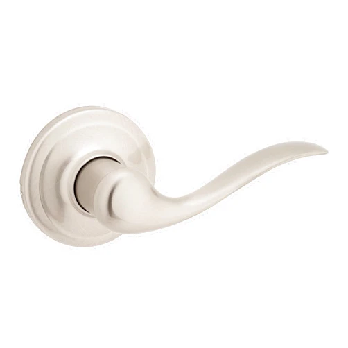 Kwikset Tustin Dummy Door Handle, Single Sided Lever for Closets, French Double Doors, and Pantry, Satin Nickel Non-Turning Right Handed Interior Push/Pull Lever, with Microban Protection