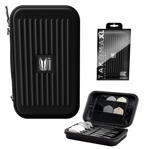 TARGET Darts Takoma XL Darts Wallet, Black - Darts Case Holds 6 Darts, Protective EVA Dart Holder with Double Zip Lock Inner Pouches - Professional Darts Accessories