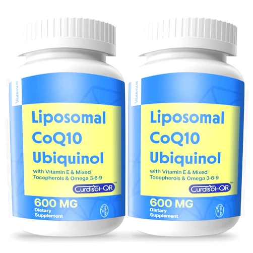 Vitablosom Liposomal CoQ10 600 mg Softgel Ubiquinol, Highest Absorption, Coenzyme Q10 Ubiquinol with Vitamin E, Omega 3 6 9 & Mixed Tocopherols, Co Q10 Supplement for Powerful-Antioxidant,120 Softgels