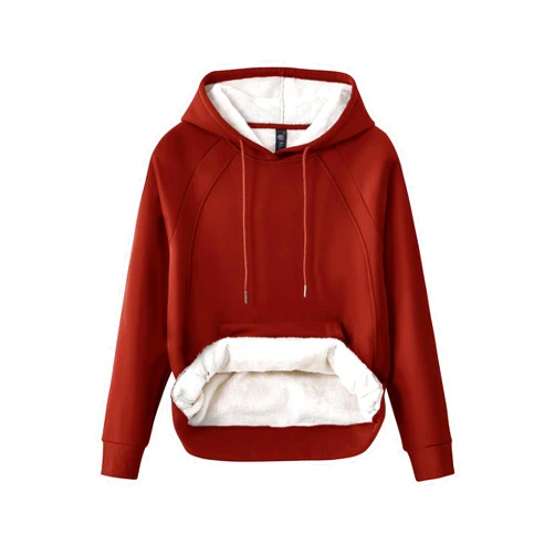 MoFiz Women's Casual Winter Warm Fleece Sherpa Lined Hoodie Sweatshirt Thick Long Sleeve Pullover with Pockets