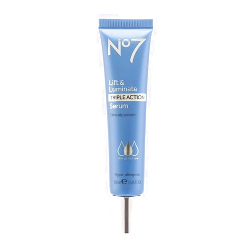 No7 Lift & Luminate Triple Action Face Serum - Collagen Peptide Anti Wrinkle Serum + Brightening Emblica & Vitamin C Face Serum + Pro Retinol Skin Firming Hyaluronic Acid & Hibiscus (30ml)