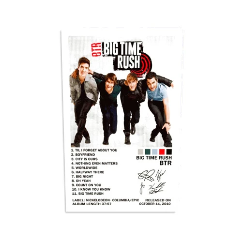 KUCOON Big Time Rush BTR Poster Album Cover Posters Canvas Wall Art Living Room Posters Bedroom Painting 12x18inch(30x45cm)