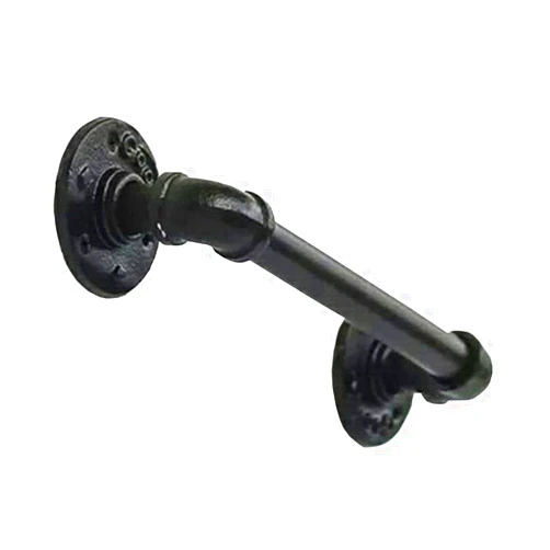SJLEO Handrail for Stairs Stair Railing Black Iron Pipe Pull Handles Handrail Grab Bar Safety Stair Railings Handrail Kitchen Cupboard Handles Steampunk Industrial Sliding Barn Doors Handle (Size : 120cm)