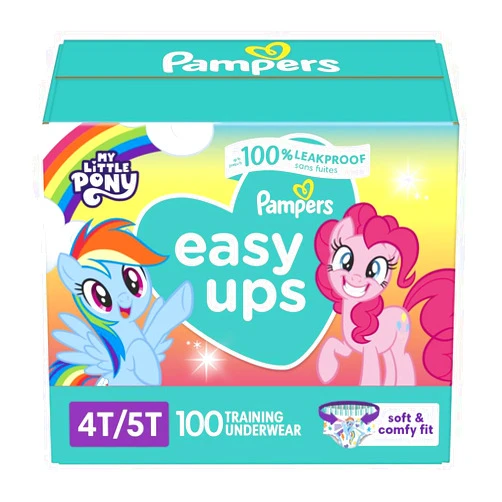 Pampers Training Pants - Easy Ups Girls & Boys - Size 4T-5T, 100 Count, My Little Pony Potty Underwear (Packaging May Vary)
