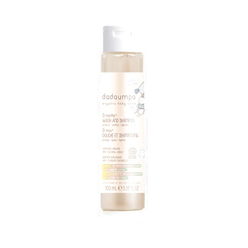 Dadaumpa Organic Certified Baby Wash And Shampoo, Rich in Organic Sweet Almond Oil - 0 Months - Made in Italy with 100% Recycled Bottle (3.38 Fluid Ounce)