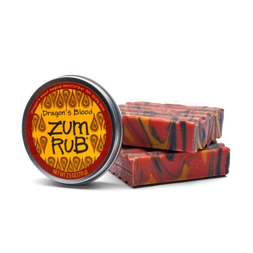 Indigo Wild Zum Bar Goat's Milk Bundle - Dragon's Blood - 2 (3 oz) Soap Bars and 1 (2.5 oz) Zum Rub Moisturizer