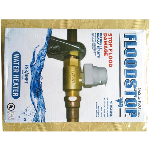 FloodStop Water Heater Auto-Shutoff Valve, FS3/4NPT, V4 Controller, Water Damage Prevention