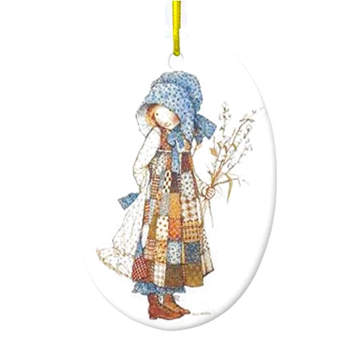 WeiaMaoYi Holly Hobbie Oval Christmas Ornament Two Sided