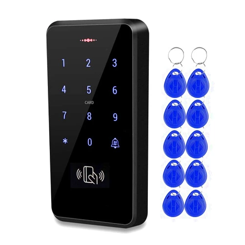 Diginex HFeng Outdoor IP68 Waterproof RFID Keypad Touch Access Control System Rainproof WG26/34 125KHz Card Reader + 10pcs EM4100 Keyfobs