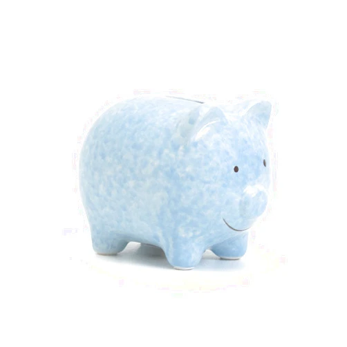 Child to Cherish Mini Ceramic Piggy Bank for Boys, Blue