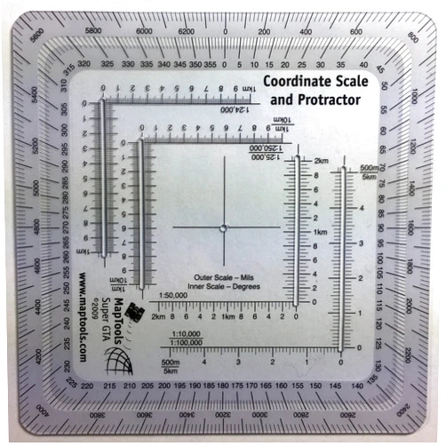 MapTools Improved Military Style MGRS/UTM Coordinate Grid Reader, and Protractor