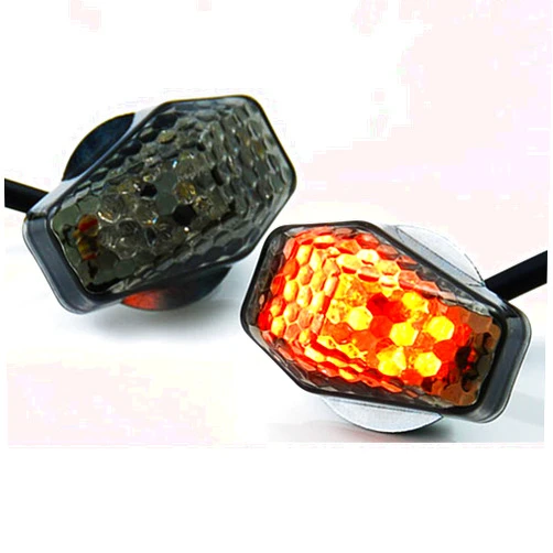 Anzio 15 Amber LED Flush Mount Smoke Turn Signal Indicator Blinker Light Universal For Motorcycle Sport Street Racing Bike