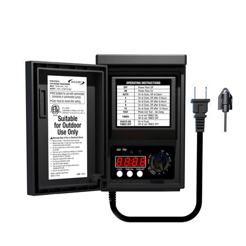 Malibu 120 Watt Power Pack with Sensor and Weather Shield for Low Voltage Landscape Lighting Spotlight Outdoor Transformer 120V Input 12V Output 8100-9120-01