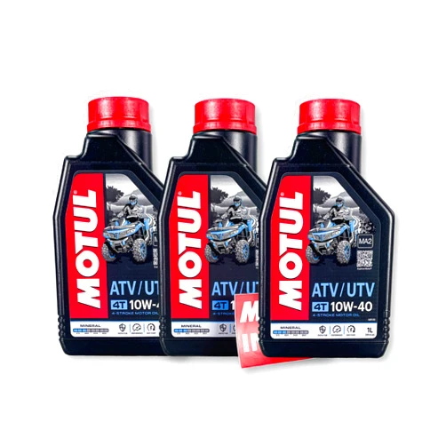 Motul 105878 4T 10W40 Motor Oil for 4 Stroke ATV/UTV Engines 1L/1.05 Quarts Can 10W-40 (3) Pack