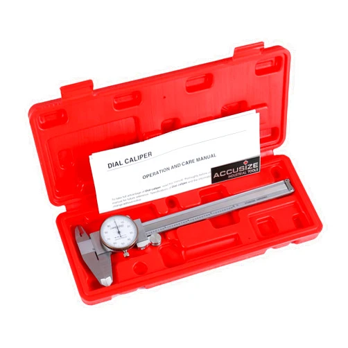Accusize Industrial Tools 0-6 inch by 0.001 inch Precision Dial Caliper, Stainless Steel, in Fitted Box, P920-S216