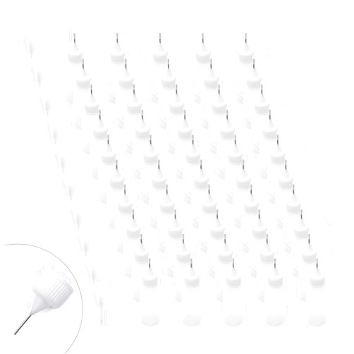 AHIER Adecco Precision Tip Applicator Bottle, Glue Applicator Bottles, 50 PCS 15ml Precision Tip Applicator Bottles with 10 Plastic Funnels, for Acrylic Painting, Quilling, Alcohol Ink(Precision Tip Bottle)