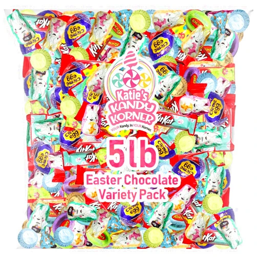 KATIE’S KANDY KORNER Easter Chocolate Variety Pack, 5lb Pack of Easter Candy Bulk Individually Wrapped, Ideal for Snacking, Sharing and Gifting to Family, Friends and Loved Ones, Perfect for Creating Candy Buffets