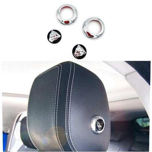 MAXDOOL Car Front Seat Switch-Adjusting Button Cover Decal Trim Decorative Frame Interior Modification for Jaguar FL F-PACE XE XJ (2pcs)(Black)