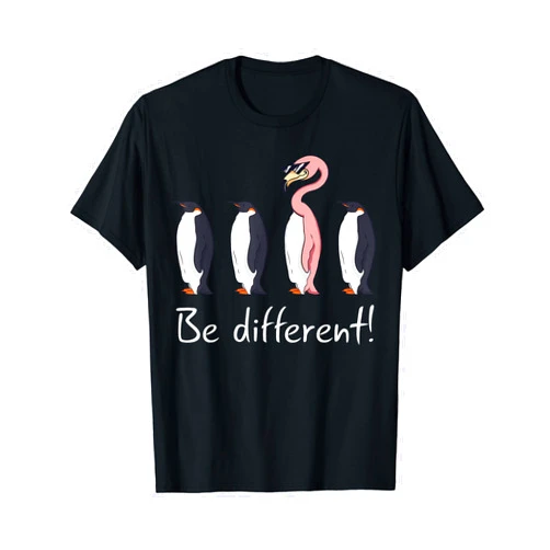 Funny Flamingo Lovers Gift Ideas Flamingo Be Different Funny Pinguin Pink Flamingo Gift T-Shirt